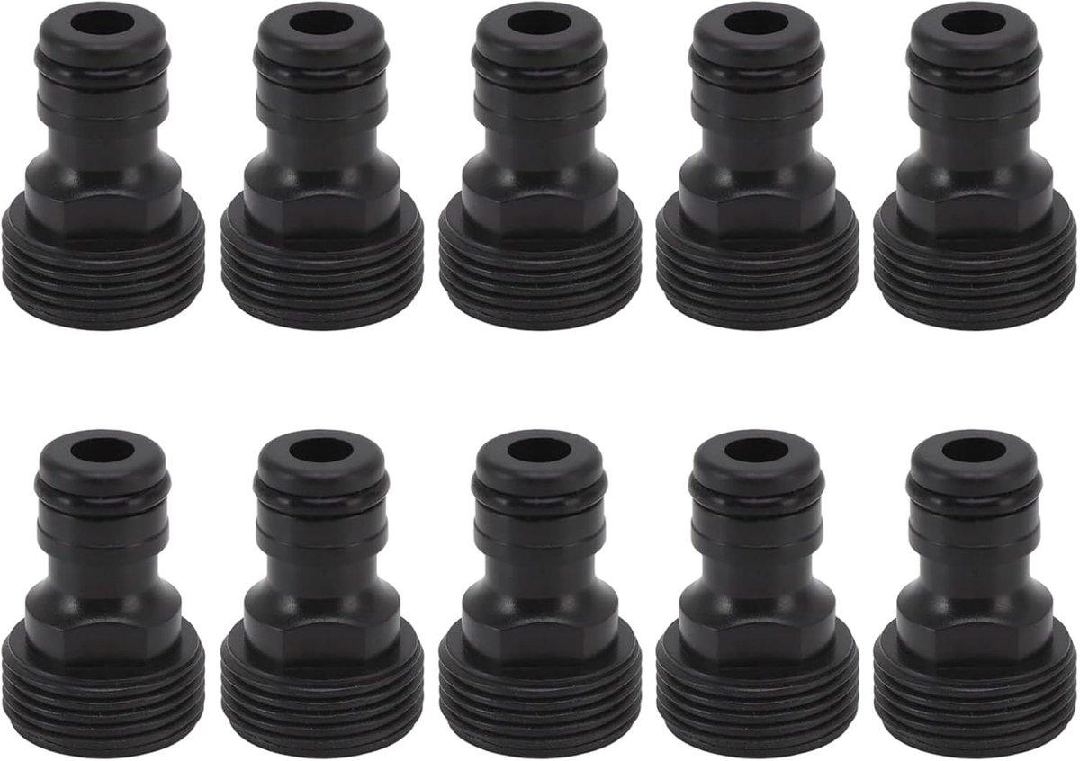 Quick Connect , 10 stuks kunststof kraanconnector G3/4 buitendraad 25 mm tuinslang fitting connector voor waterslang koppeling