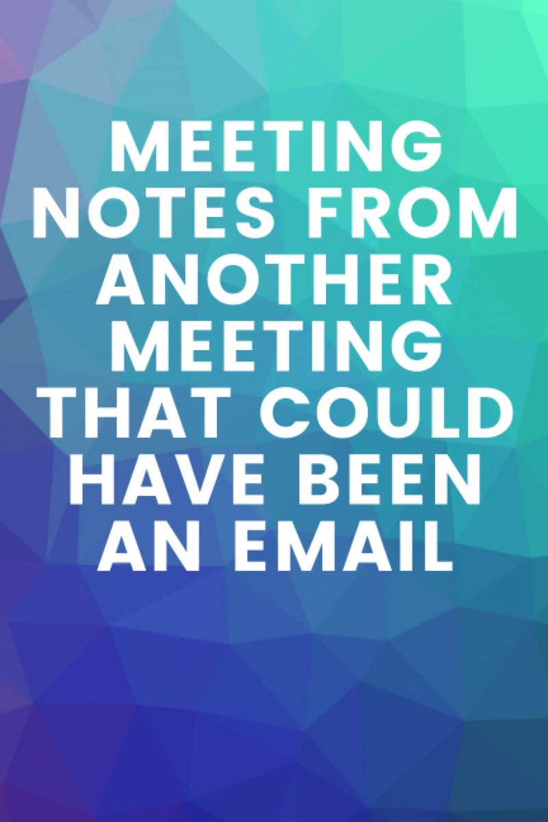 Notes From Another Meeting That Could Have Been an Email: Blank Lined Journal Coworker Notebook 6" x "9 Inch (Funny Office Journals)