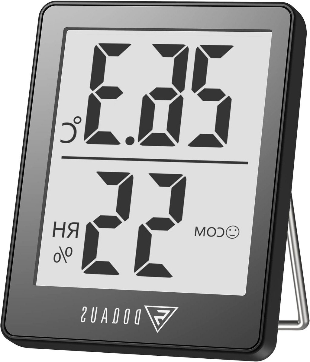 Digitale Thermo-hygrometer - Binnenthermometer Luchtvochtigheid - Klimaat Bewaken - Hoge Nauwkeurigheid - 4.5 x 5.8 cm - Grijs