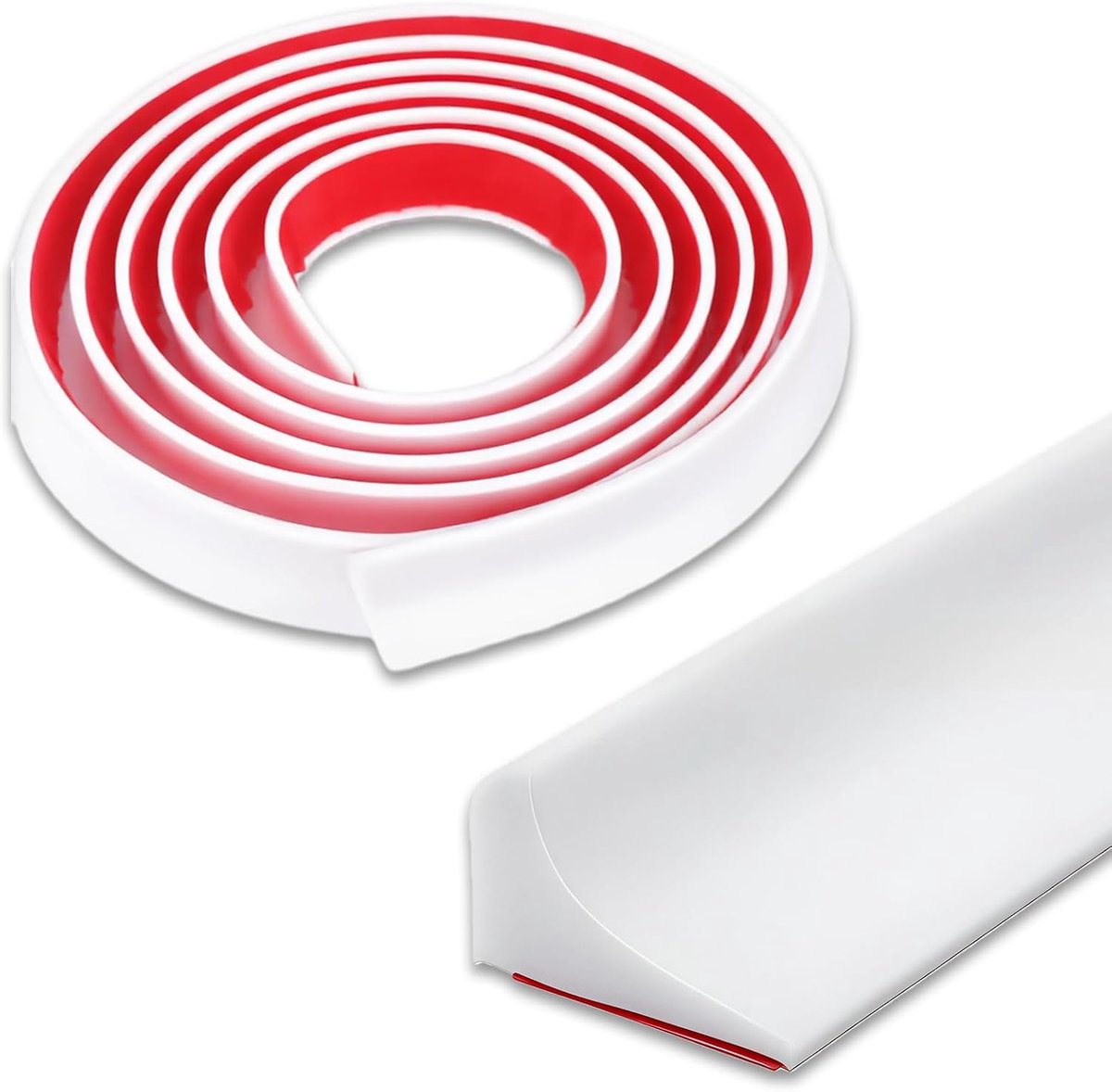 siliconen douchebarrière van 2 m – siliconen doucheafdichting waterdicht en schimmelbestendig – anti-overloop douchebarrière voor badkuip, keuken en badkamer (wit)