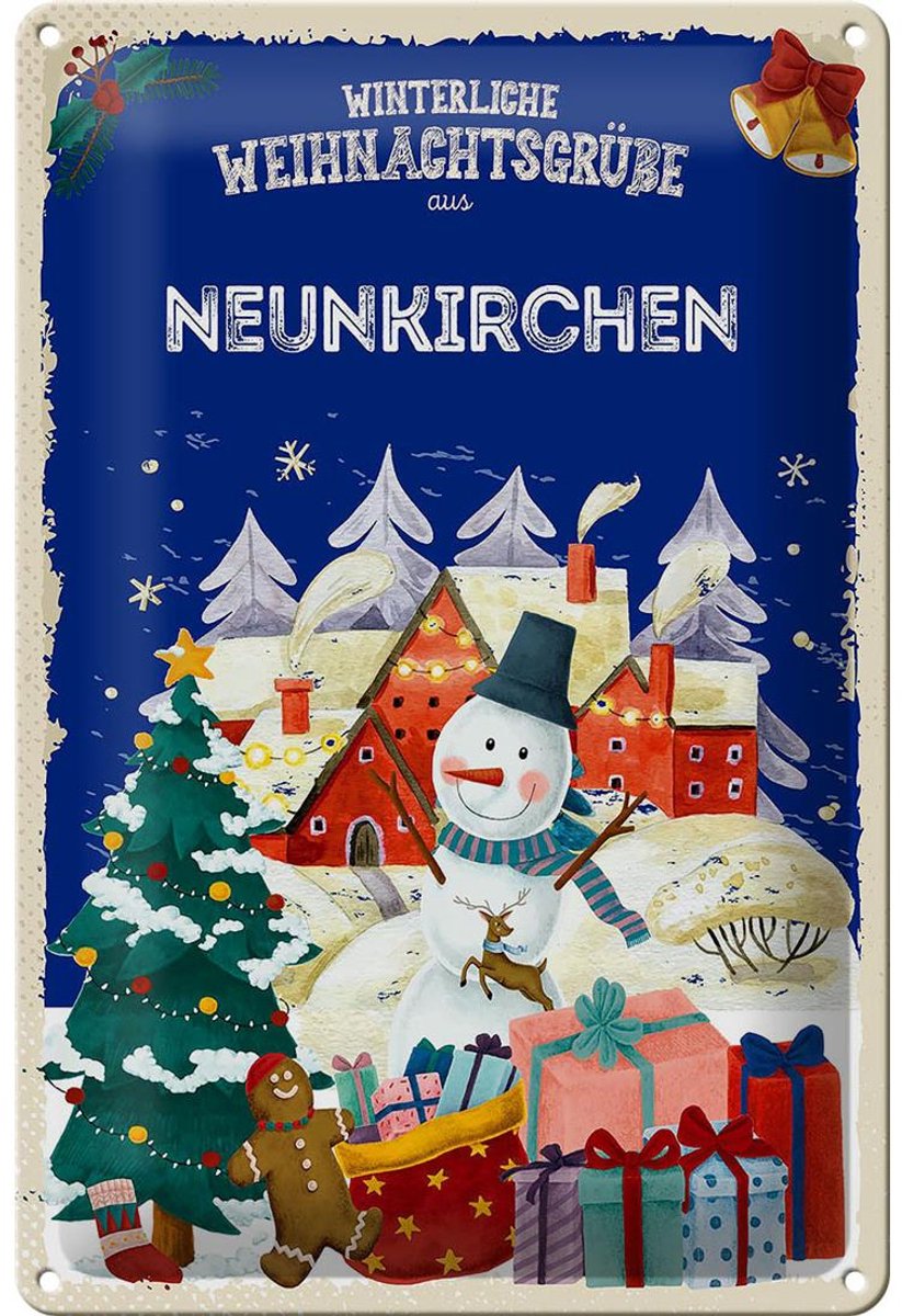 Blechschild Weihnachtsgrüße NEUNKIRCHEN 20x30cm