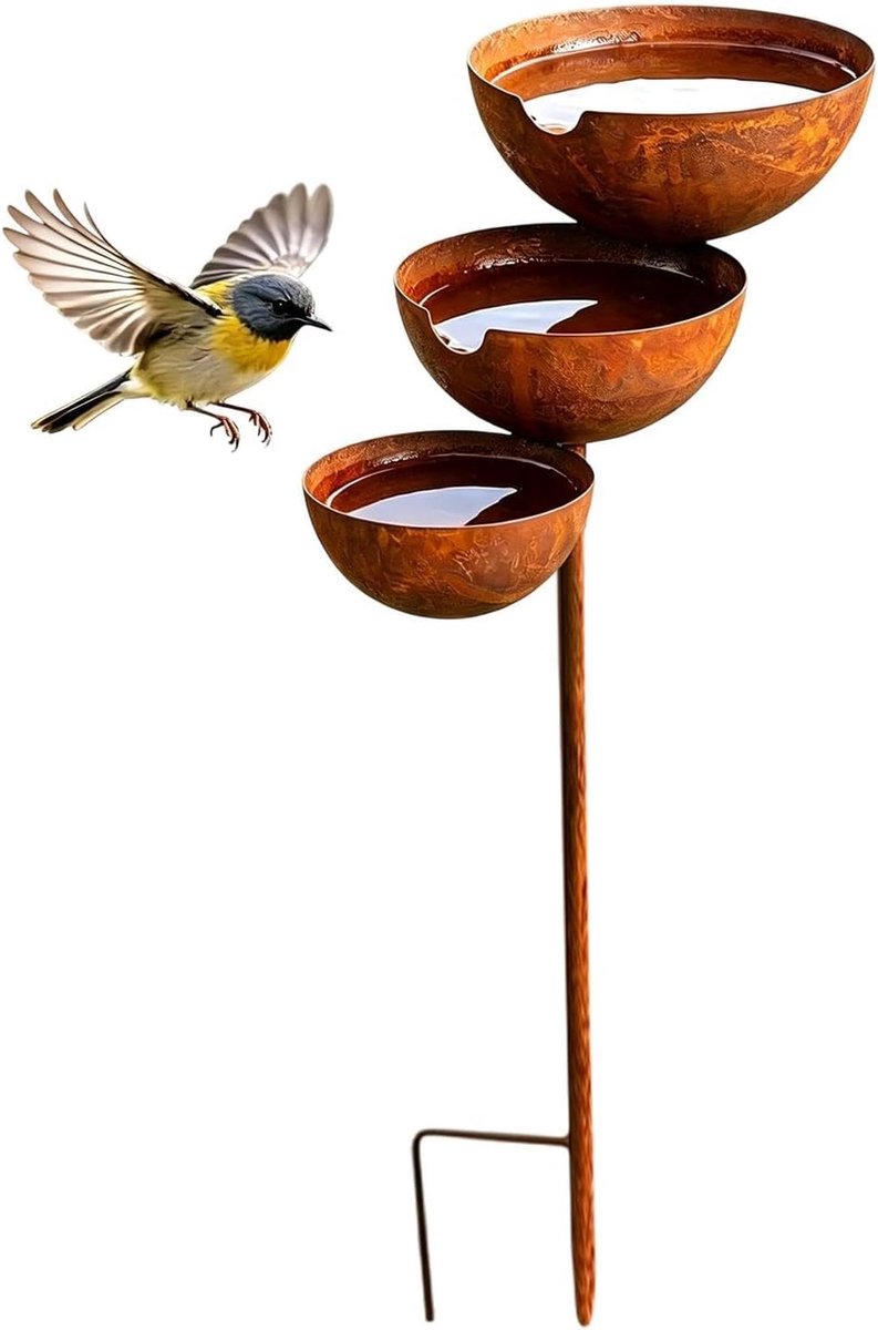 Vogelbad Voor Buiten Metalen Buitendecoratie In Vintage Stijl | Regenverzamelaar Metalen Vogelbadje Geschikt Voor Gazon Terras Landschap Tuinpad Grond Park Wilde Kolibries Vlinders Mezen