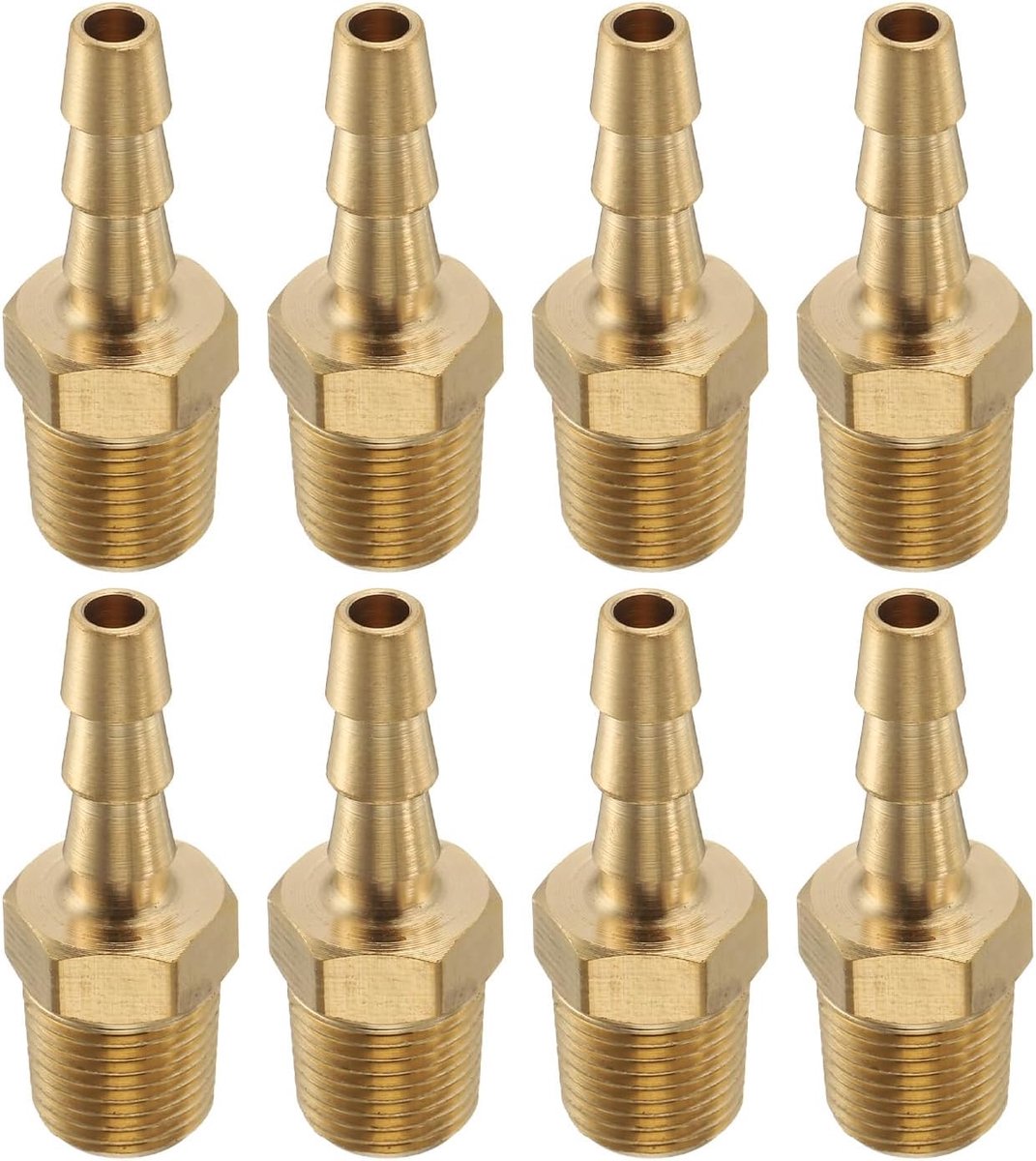 8 stuks messing groeffitting 1/8" NPT mannelijk naar 3/16" slang ID voor huisbrouwerij buisfitting directe schroefdraad torenconnector duurzame constructie