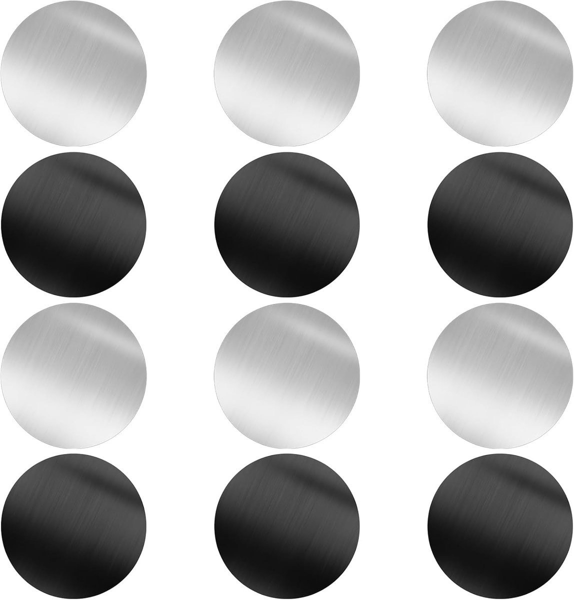 12 metalen plaatjes, zelfklevend, 40 mm, ronde metalen plaat met sterke lijm | 3 mm dunne reserveplaten voor alle magnetische autotelefoonhouders, compatibel met mobiele telefoon, tablet en telefoonhoes