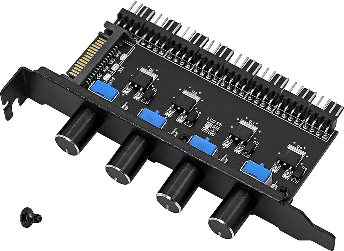4 Knop Koelventilator Snelheidsregelaar PC 8 Kanalen Fan Hub voor CPU Case HDD VGA PWM Fan PCI Beugel 12 V Ventilator Controle Voeding SATA/4Pin Interface