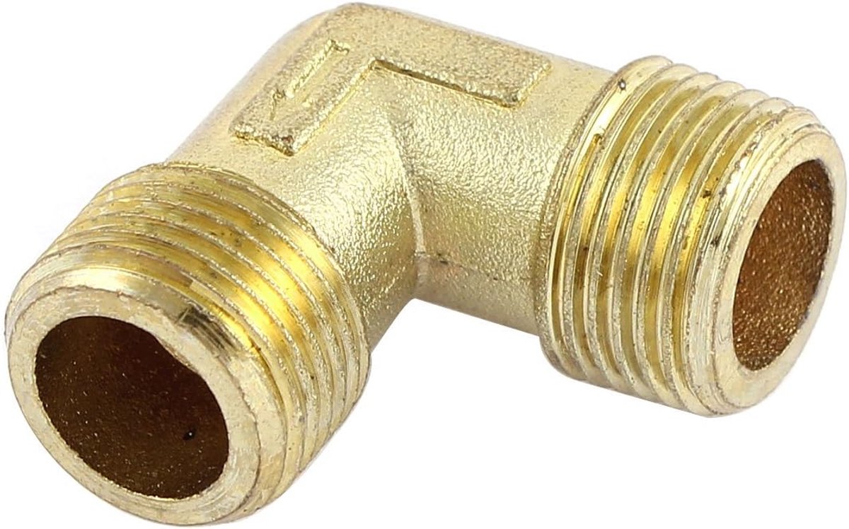 sourcingmap Luchtcompressor 3/8 BSP M/M schroefdraad 90 graden verbinding connector