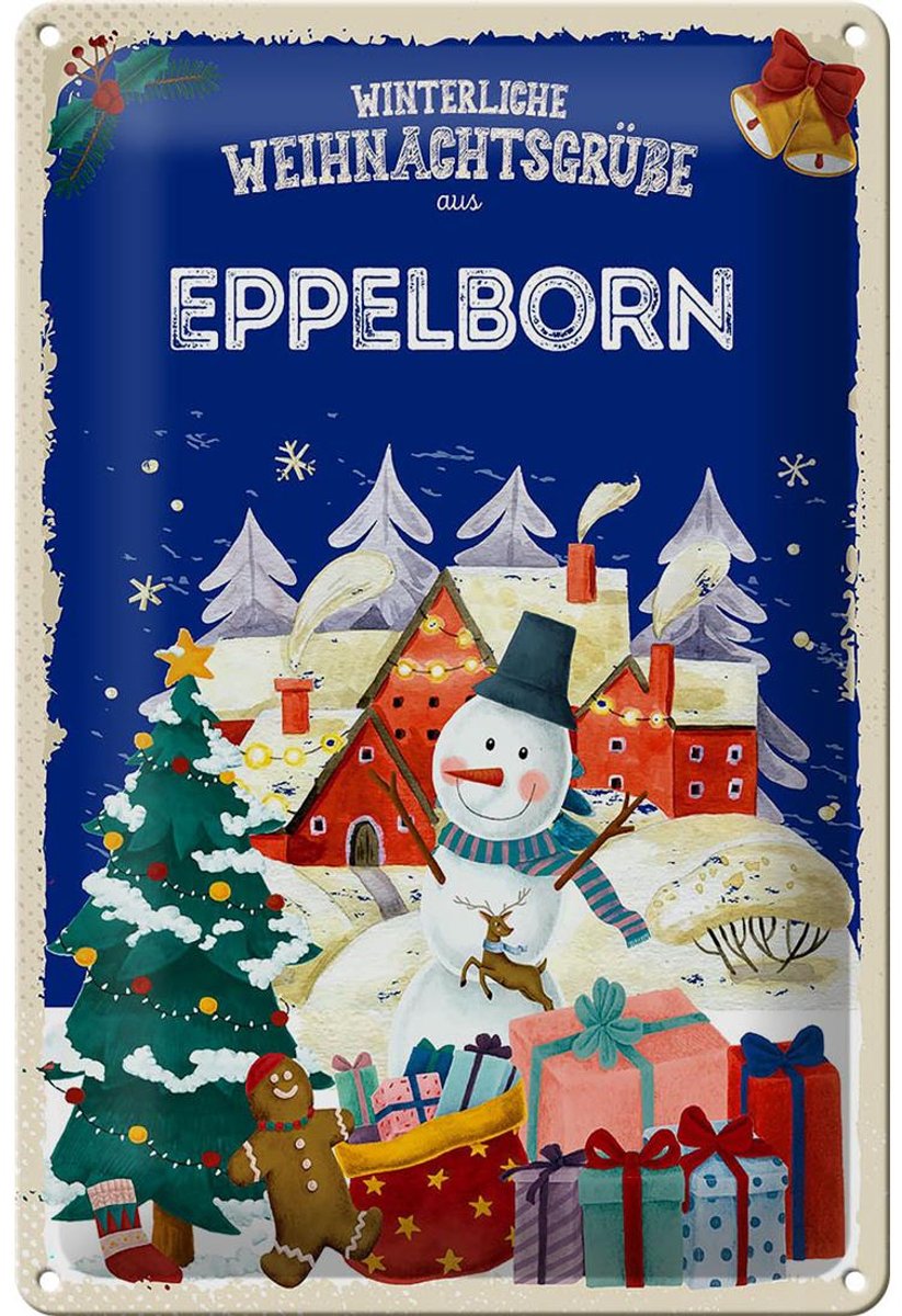 Blechschild Weihnachtsgrüße EPPELBORN 20x30cm