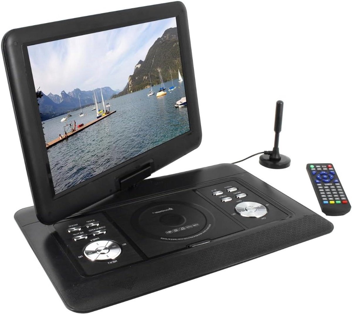 Draagbare DVD speler - Portable mediaspeler Filmscherm - Films Kijken Onderweg - Ingebouwde DVB-T2 Tuner - 15.4 inch - Zwart