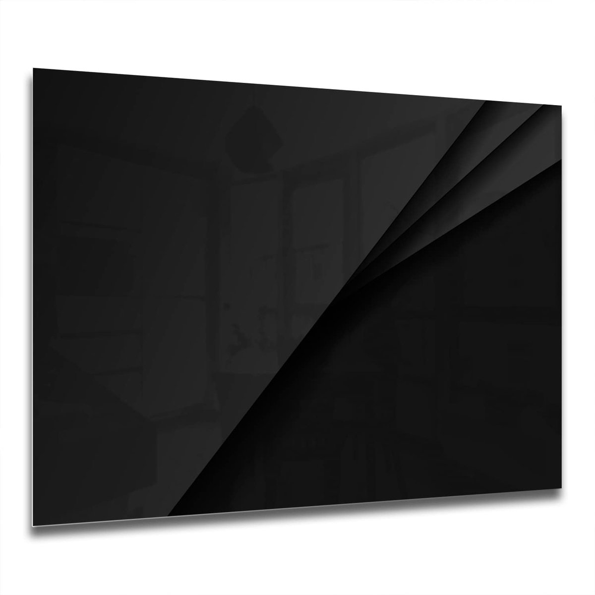 Mydesignglas Keuken Spatscherm 60x60 cm – Gehard Glas – Zwart met Diepte – Zwart – Achterwand Kookplaat – Spatwand Fornuis – Glazen Muurbeschermer -