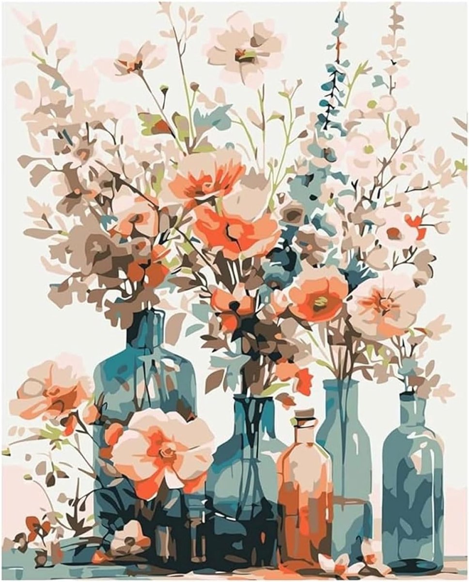 DIY Diamond Painting Bloem, Dimond Painting Volwassenen | met diamond painting accessoires, schilderen op nummer volwassenen, bloemen, woondecoratie (30 x 40 cm)