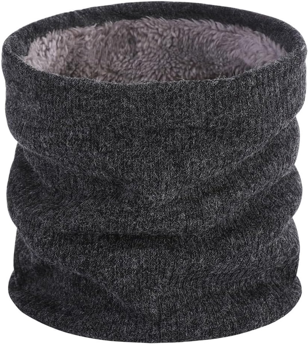 Loopsjaal voor dames en heren, thermische fleece, colsjaal, winterhalswarmer, winddicht, sportsjaal, halswarmer voor fiets, motorfiets, skiën, wit, Eén maat