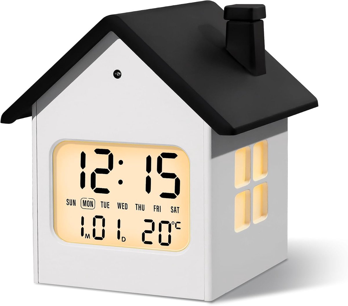 Digitale wekker, lcd-klok, creatief met nachtlampje, USB/batterijvoeding, snooze, temperatuurweergave en kalender, volume instelbaar, 12/24 uur, voor nachtkastje, desktop, slaapkamer