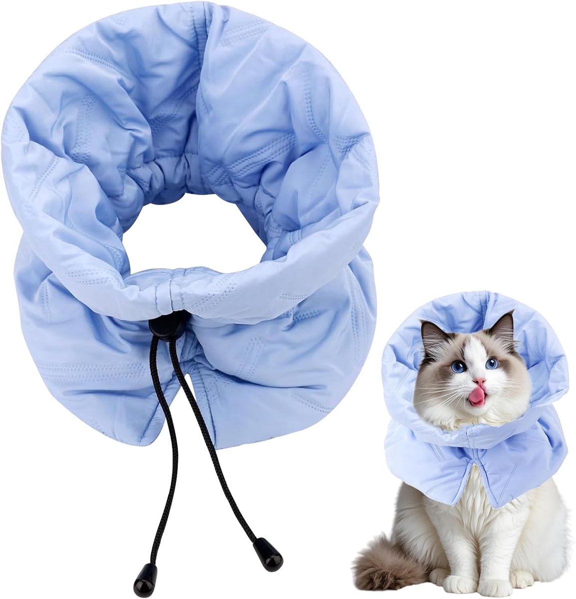 Herstelhalsband voor katten, zachte verstelbare herstelhalsband tegen beten, elisabethaanse bescherming voor kittens, voorkomt het likken van wonden, comfortabel voor katten en puppy's