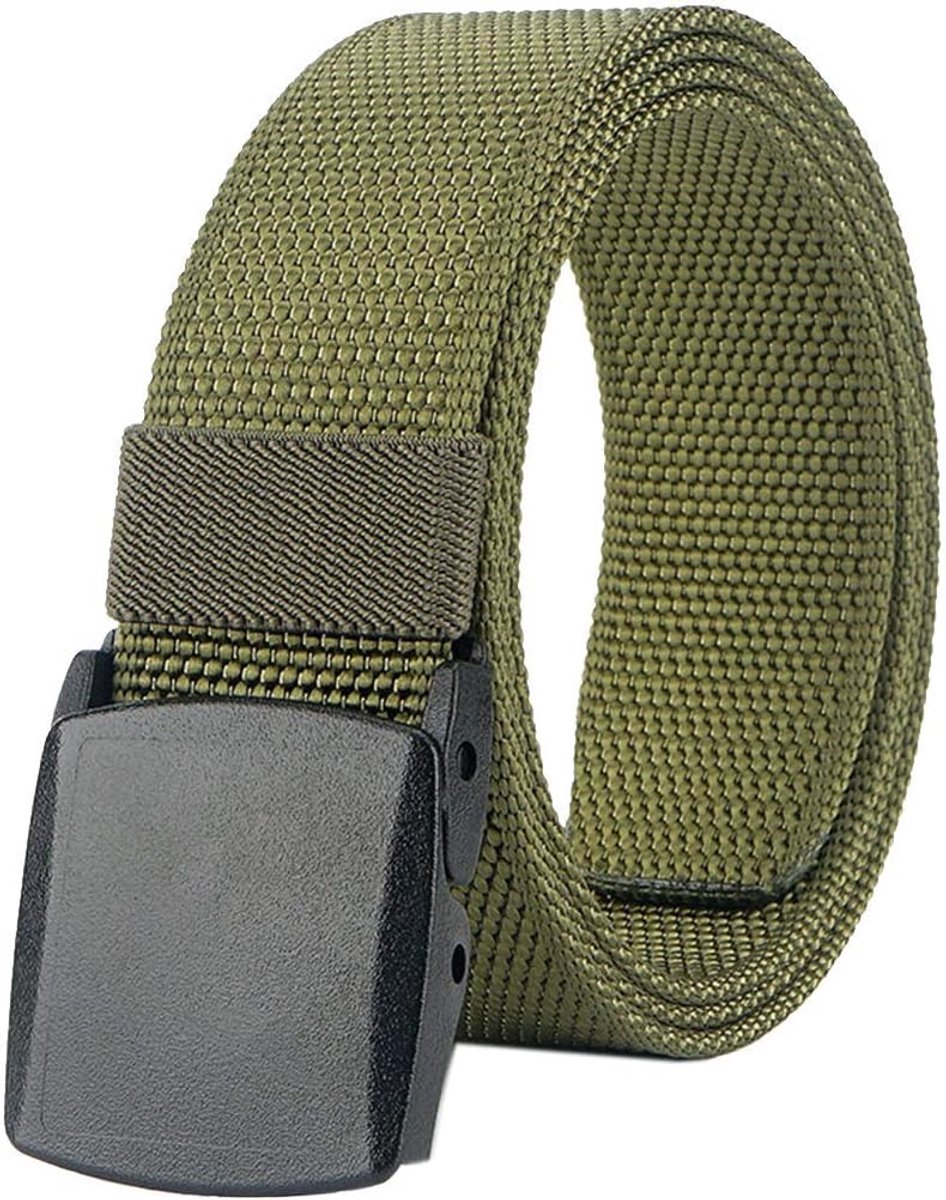 Riem voor heren, Tactical Military Nylon met kunststof gesp, volledig verstelbare riem voor het werk, 130 cm