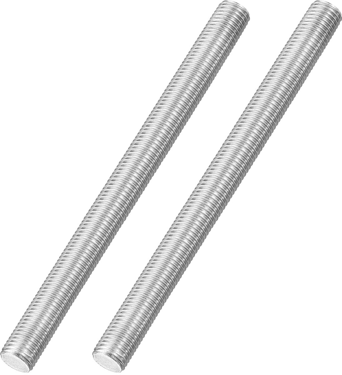 M16 x 200 mm volledige schroefdraad spindel, 2 stuks 316 roestvrij staal lange schroefdraad 2 mm schroefdraadhelling rechtse schroefdraad voor meubelmontage en bevestiging
