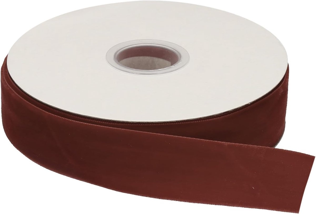 Fluwelen lint, 13 meter, 2 cm, Kerstmis, fluwelen lint voor boeketten, doe-het-zelf knutselen, geschenkverpakking, bruiloft, feest (bruin)