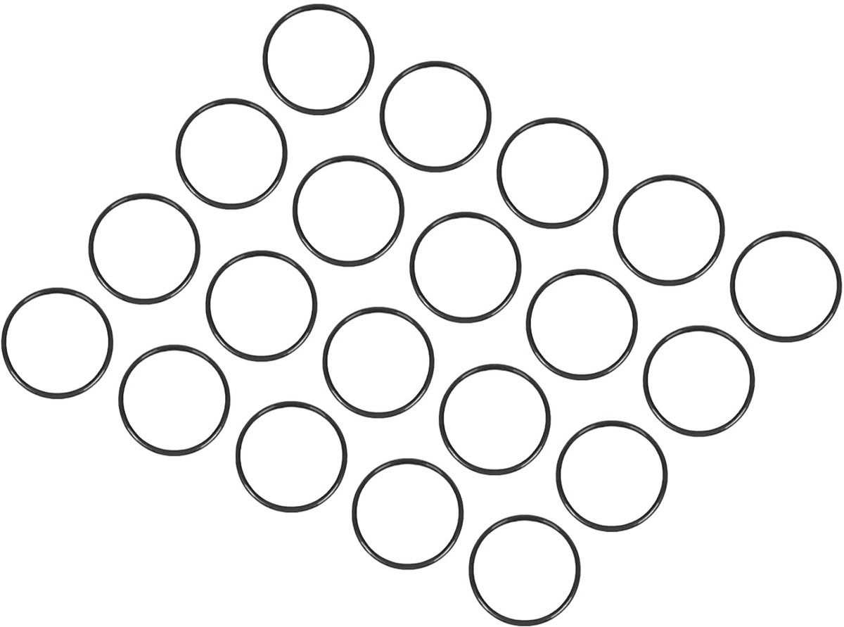 Nitrilringen, 20 stuks, afdichting, reparatie, 20 mm x 18 mm x 1 mm, voor kraan, loodgieter, reparatie, afdichting, zwart