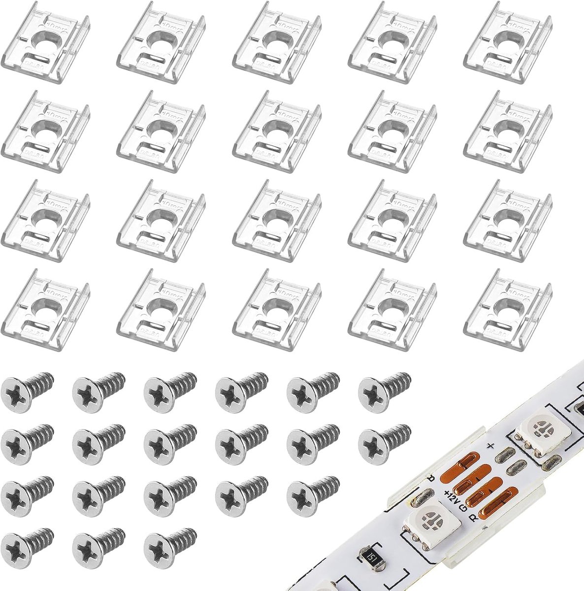 10mm LED-bevestigingsclip, 100st ledstripbevestiging 10mm Breed
