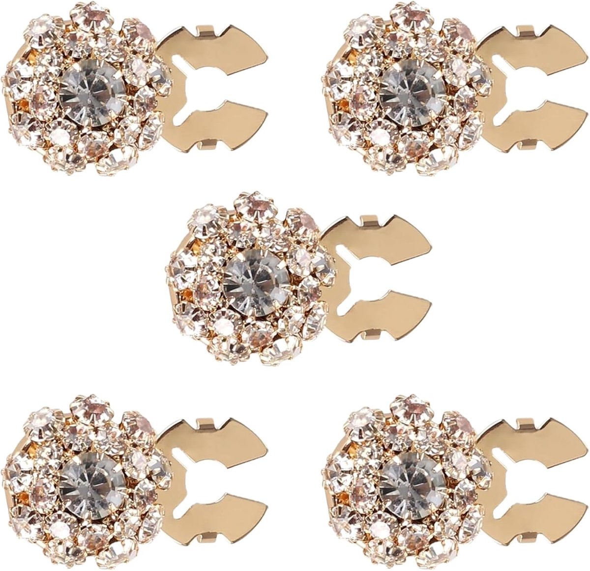 5 stuks strass-knopafdekkingen, kristallen knopafdekkingen, mouwknopafdekkingen, decoratief, knopbedekkingen met strass-steentjes, geschikt voor alle soorten kledingstukken of als accessoire