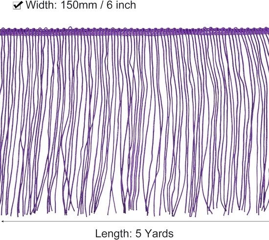 5 yards 15,24 cm ketting franjes trim kwasten naaien trim franjes polyester trim band voor naaien doe-het-zelf handwerk kleding lamp decoratie, donkerpaars — afbeelding 5