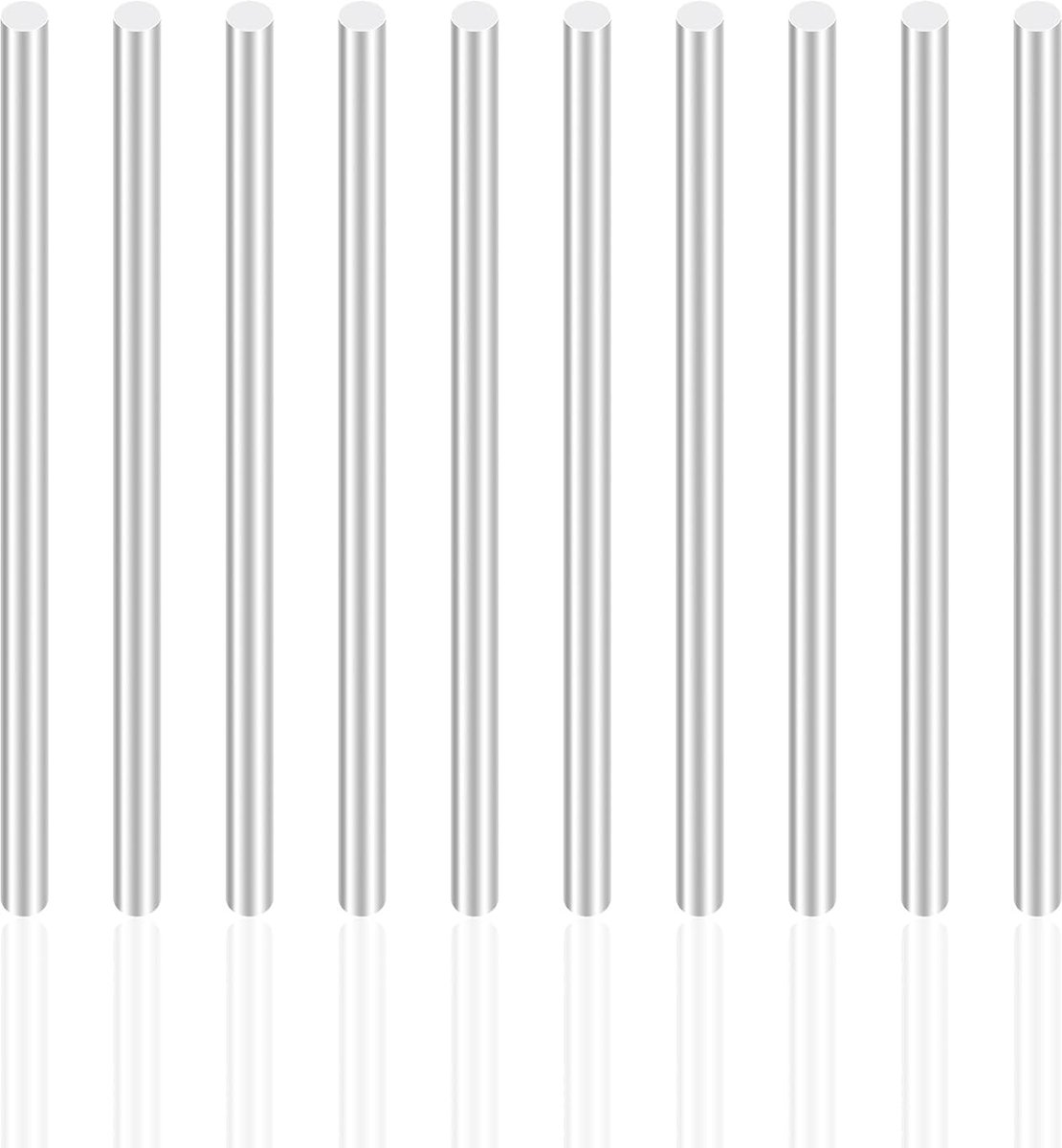 Aluminium staven, 3 mm diameter, 100 mm lengte, ronde stangen van massief aluminium voor RC Cars model, industriële machines, doe-het-zelf knutselwerk (10 stuks)