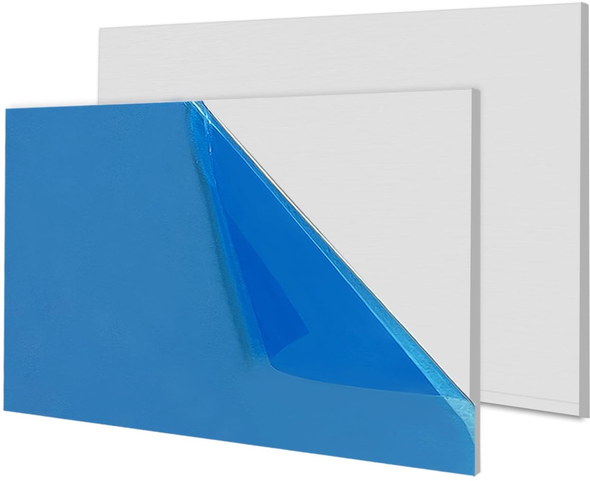 Set van 2 aluminium platen 6061 T651 - 100 x 150 mm - Aluminium plaat van 0,8 mm dik - Gesneden met beschermfolie - Voor doe-het-zelf, modelbouw, ambacht en industrie