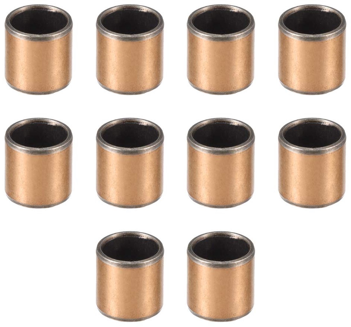 Lagers, 8 mm boring x 10 mm x 5 mm lengte omwikkelde oliebarren 8 * 10 * 10mm Verpakking van 10 stuks.