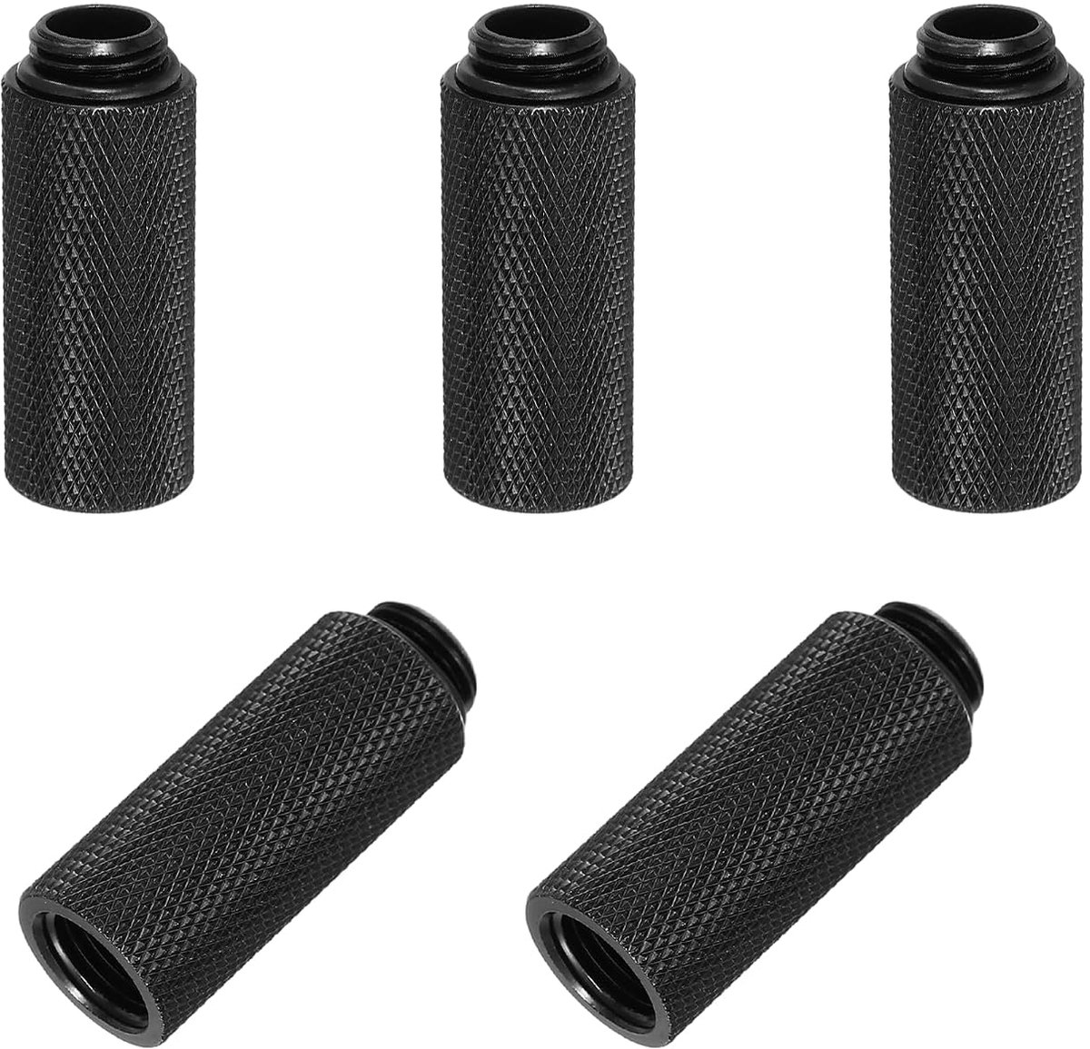 Stekker naar bus verlengadapter G1/4 x 40 mm voor pc waterkoeling zwart 5 stuks