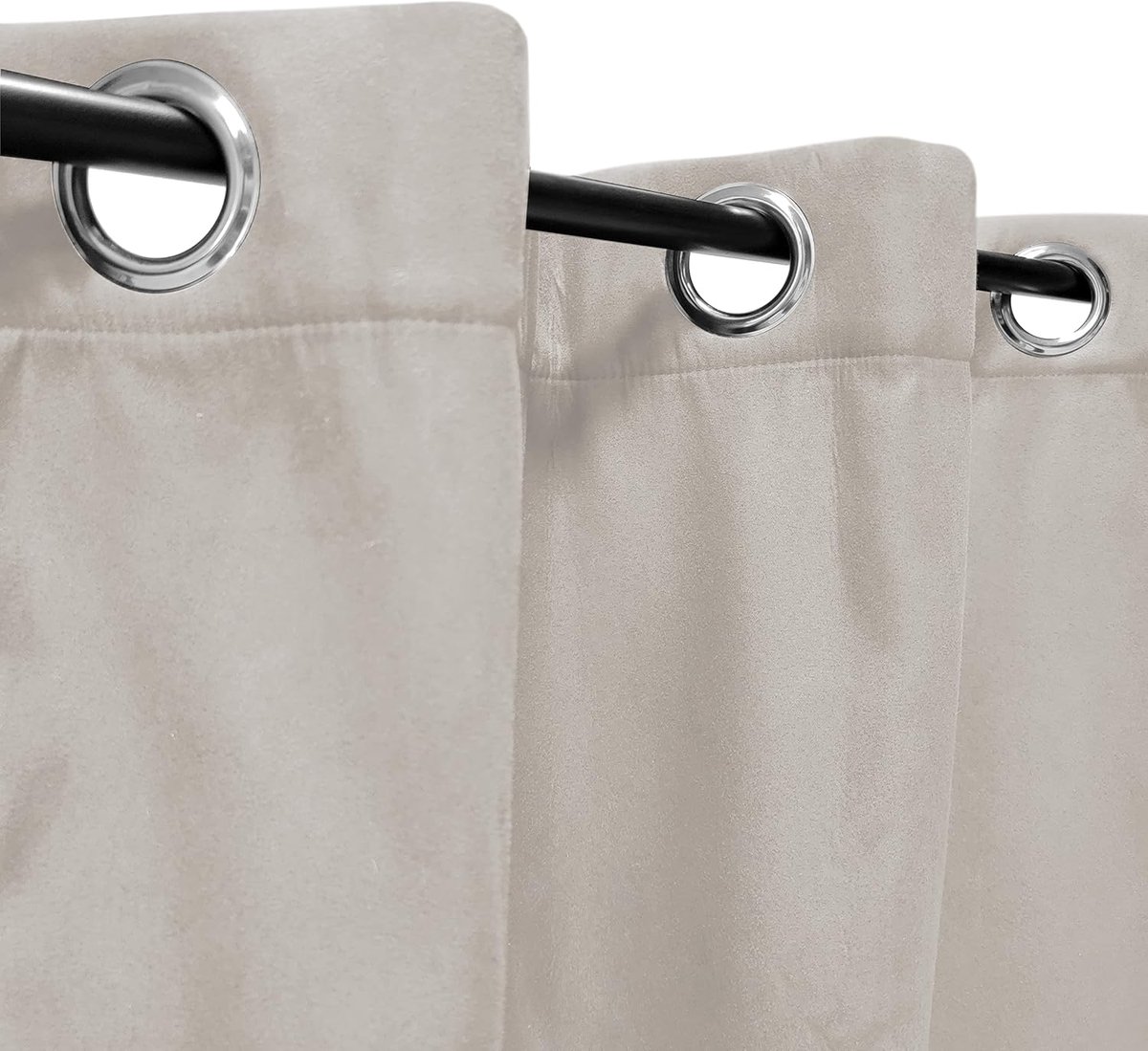 Ciel Thermogordijn, suède, gevoerd, fleece, 140 x 180 cm, klaar om op te hangen, beige