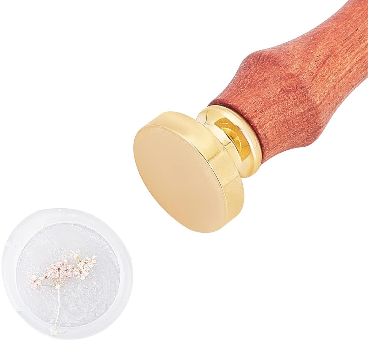 Zegellak Stempel 22mm Ronde Blanco Wax Seal Stempel Hoofd Verwijderbare Messing Seal Hoofd Peer Houten Handvat voor Afdichting Stempel Enveloppen Halloween Hekserij Geschenken Kaarten