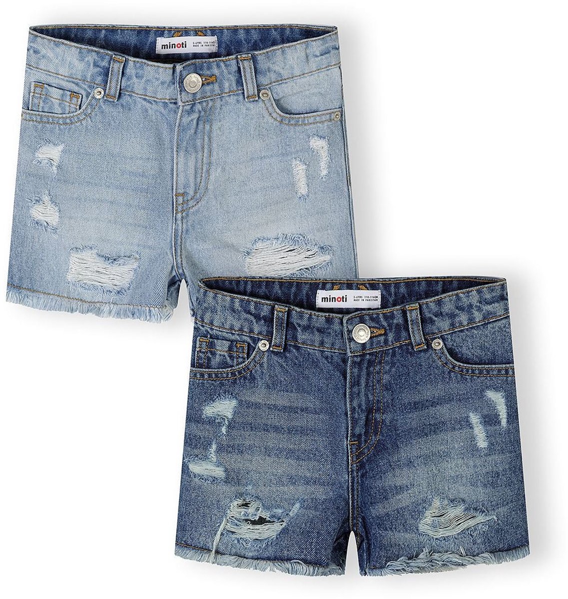 Minoti korte broek meisjes denim - 100% katoen - blauw