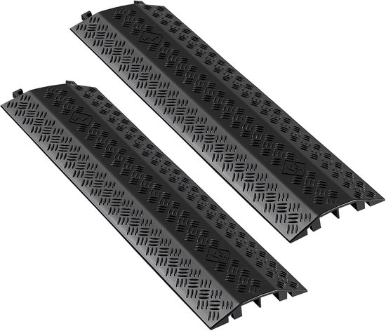 Drop Over Kabelafdekking, 7,9 kg/aslaadvermogen, Heavy Duty Kabelslangbeschermer helling, Vloersnoerafdekking, voor gebieden met hoog loopverkeer, binnen, buiten, huis, kantoor, magazijn, 2