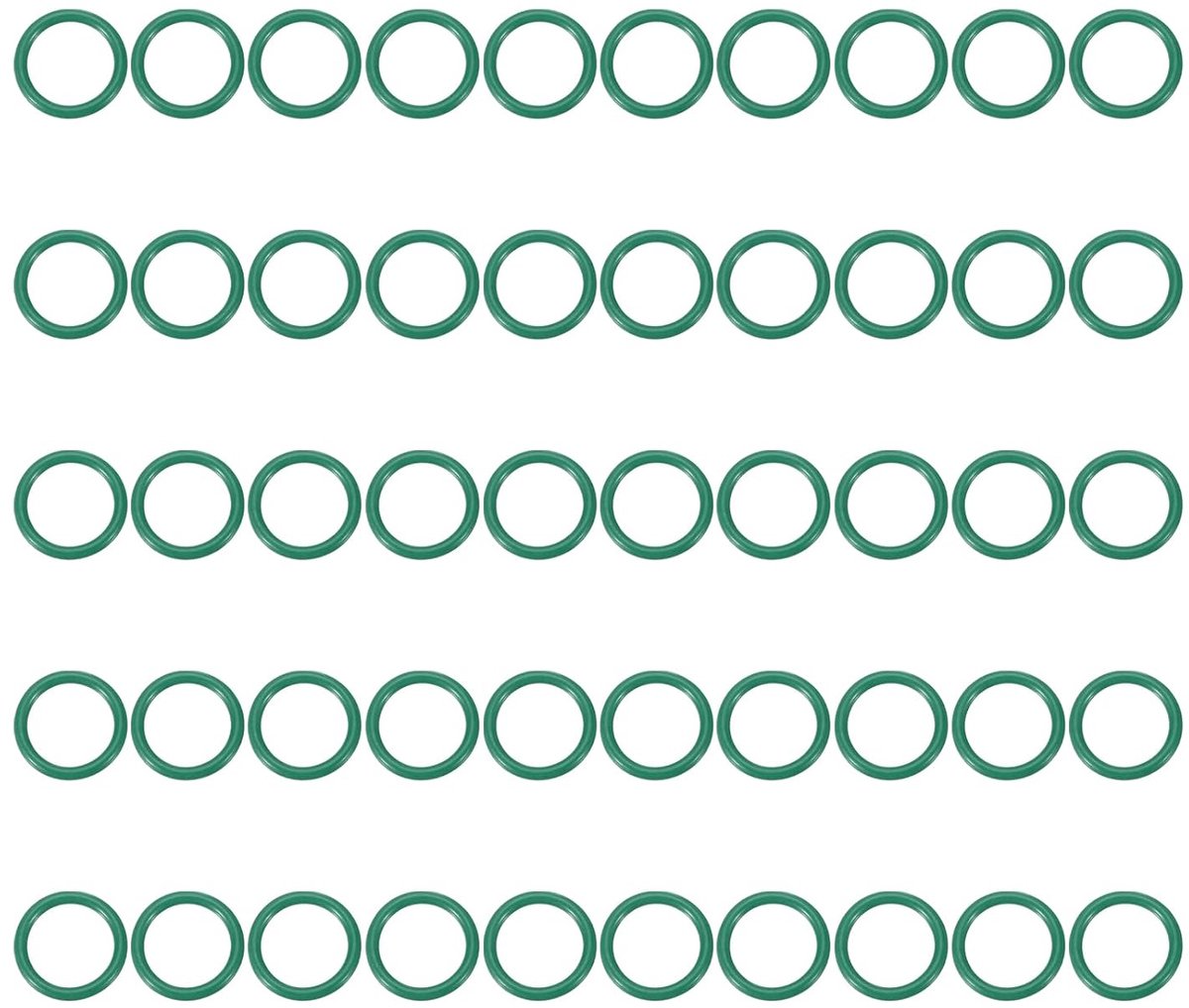 O-ring van gefluoreerd rubber, 9 x 12 x 1,5 mm (ID x OD x breedte), 50 stuks afdichtingsringen, vervanging voor reparatie loodgieterij, kleppen, slangen, kraan, auto, gas, groen