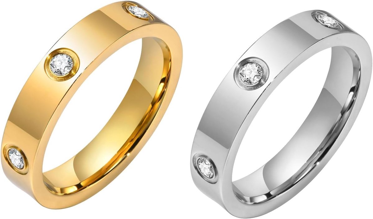 vriendschapsring voor dames, 18 karaats verguld, roestvrij staal, belofte ring met steen, bruiloft, sieraad, Moederdag, Kerstmis, verjaardag, cadeaus voor vrouwen en meisjes