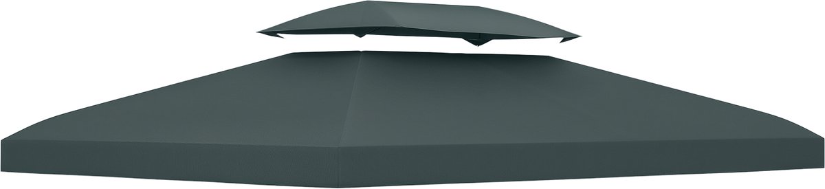 Reservedoek voor paviljoen, paviljoen, tent, 3 x 4 m, polyester, hoge dichtheid, 180 g/m², grijs