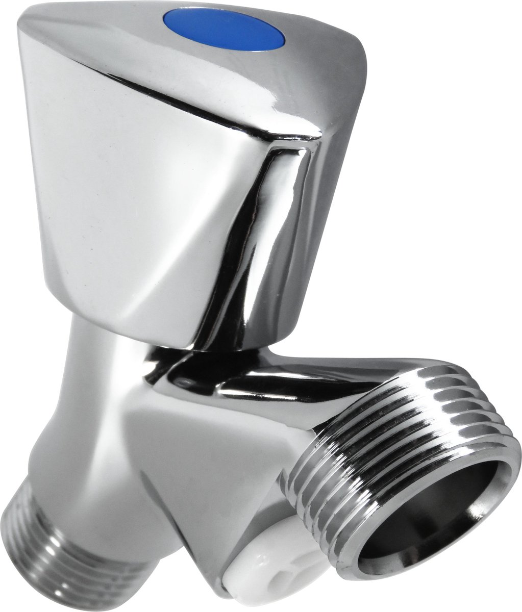 Dparts wasmachinekraan met keerklep - Chroom - 3/4" beluchter kraan voor wasmachine en vaatwasser water - beluchterkraan vaatwasserkraan
