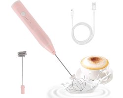 Melkopschuimer Handheld - Elektrische Garde - Dranken Maken - Drie Mixstanden - 1200 mAh - Roze