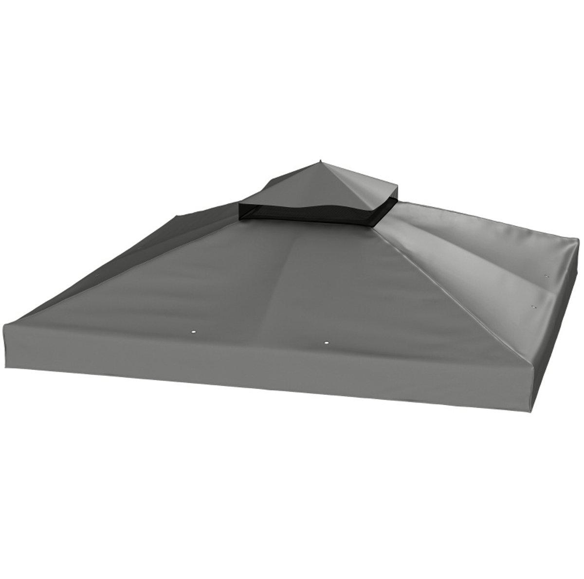 REDOM - Paviljoen vervangingsdak - Dubbele laag met waterafvoeropeningen - UPF30+ - Oxford polyester - Donkergrijs - 300 x 300 cm
