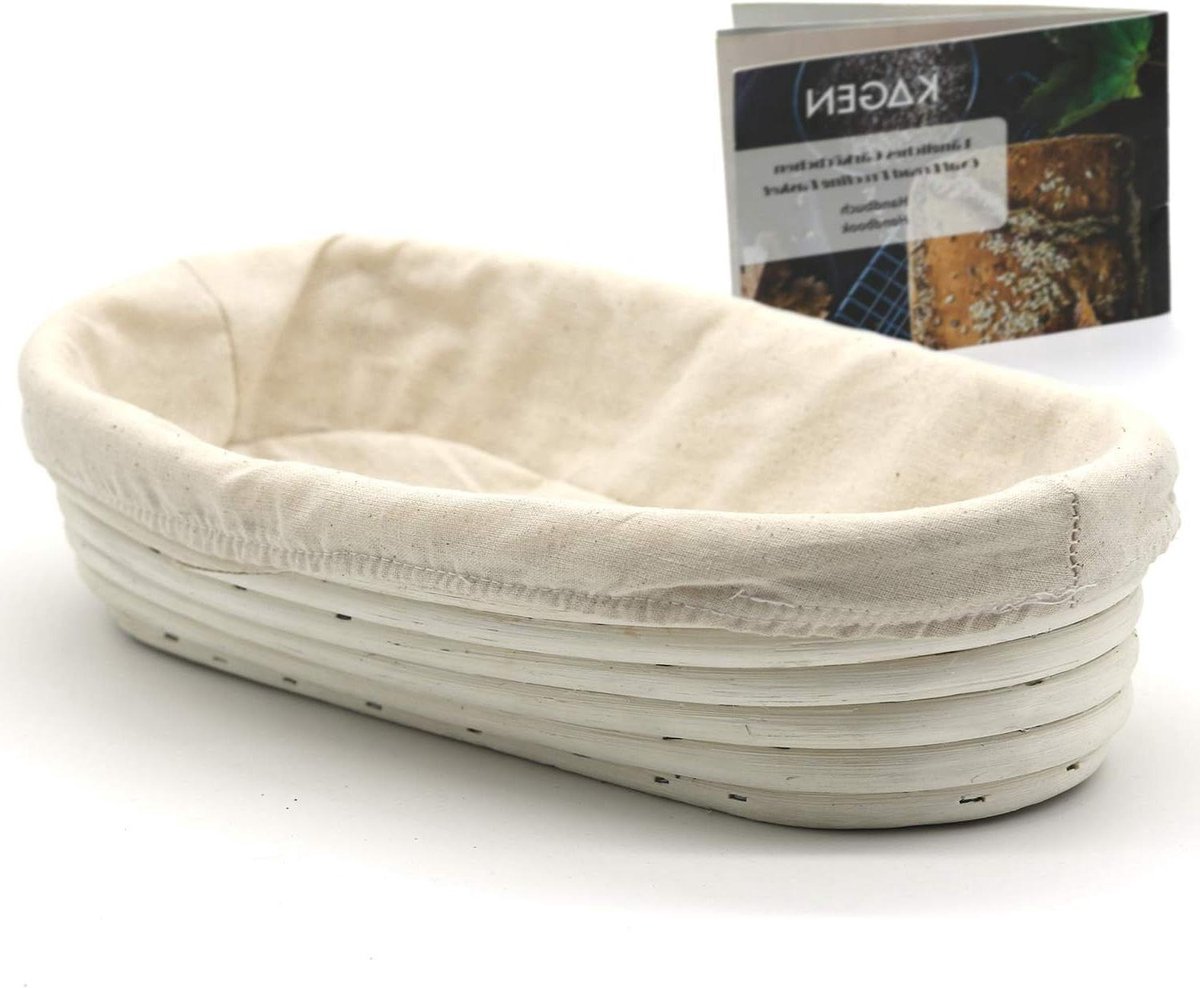 Rijsmand Brood - Bakmandje Deeg - Brood Bakken - Natuurlijk Pitriet - 29x14.5 cm - Beige