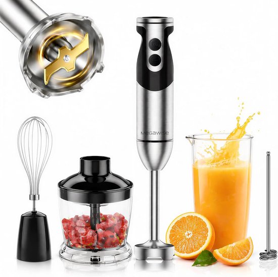Staafmixer - Handblender - Keukenbereidingen - Krachtige 1000W motor - 5-in-1 - Rood — afbeelding 5