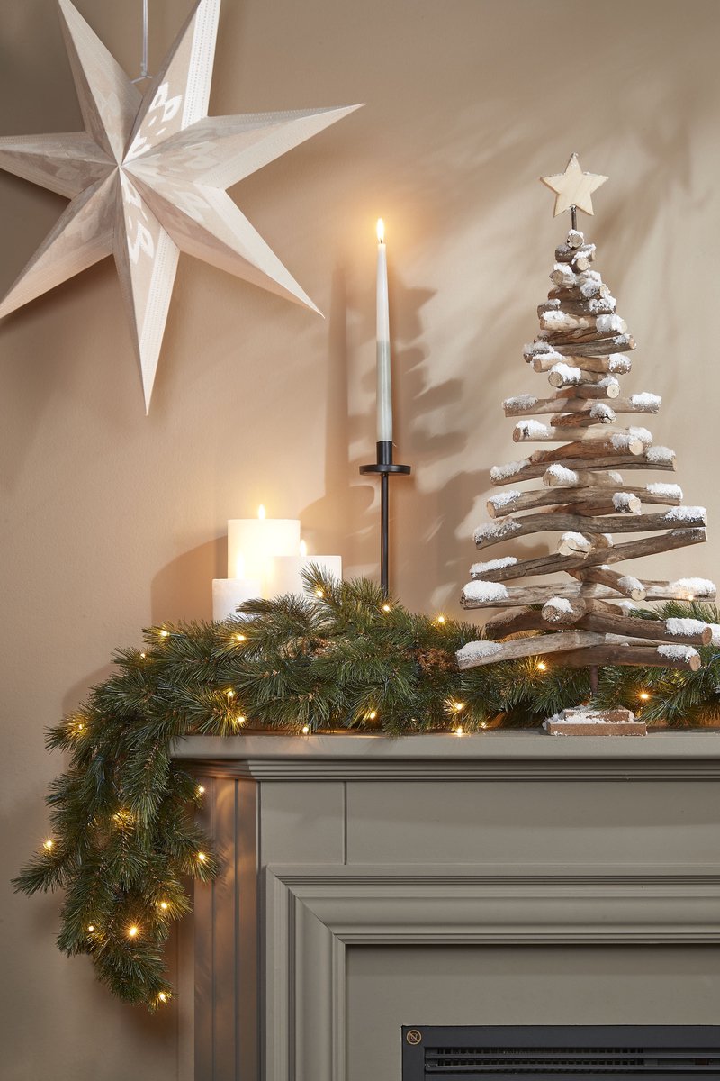 Triumph Tree Forest Frosted Guirlande met LED Verlichting - Kerstversiering met 72 Warm Witte LED Lampjes - Kerstslingers met Frosted Naaldjes - Kerstguirlande voor Binnen - L180 x D33 cm - Groen – foto 5