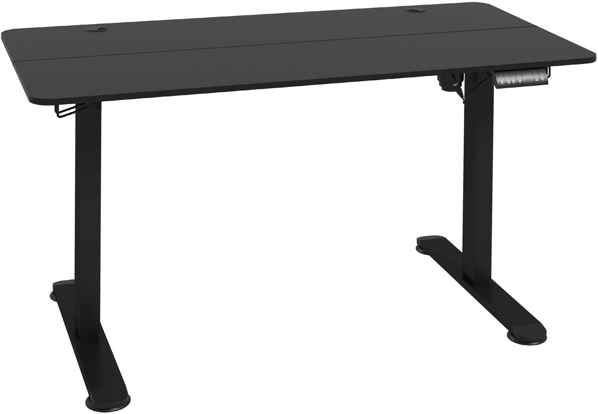 Zit-Sta Bureau - Elektrisch Computertafel Schrijftafel 140cm - Zwart