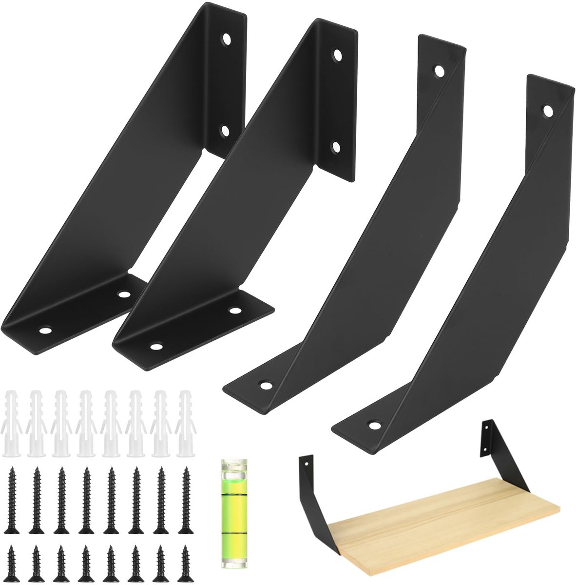 Plankhouder van ijzer, houders voor zware planken, industrie, hoekhouders, 15 cm, 4 stuks