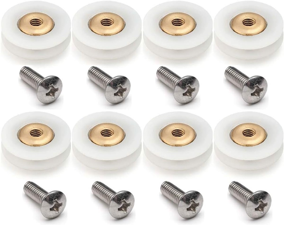 8 Stuks V Koper Gegroefd 19MM Wiel Dia Douche Deur Wiel Runner Roller