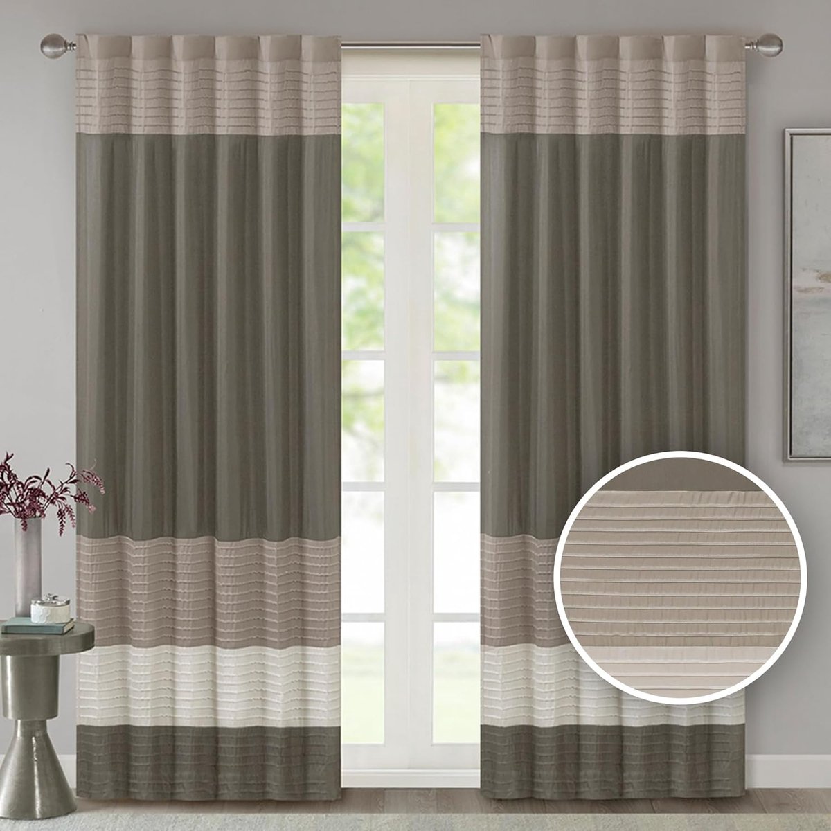 Park Amherst Vensterpaneel, Polyoni, 50 x 84 cm, zwart raamplaat 50x84 natuur
