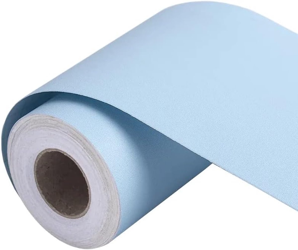 Behangrand 20 cm x 500 cm, afneembaar, zelfklevend, voor keuken, badkamer, lichtblauw