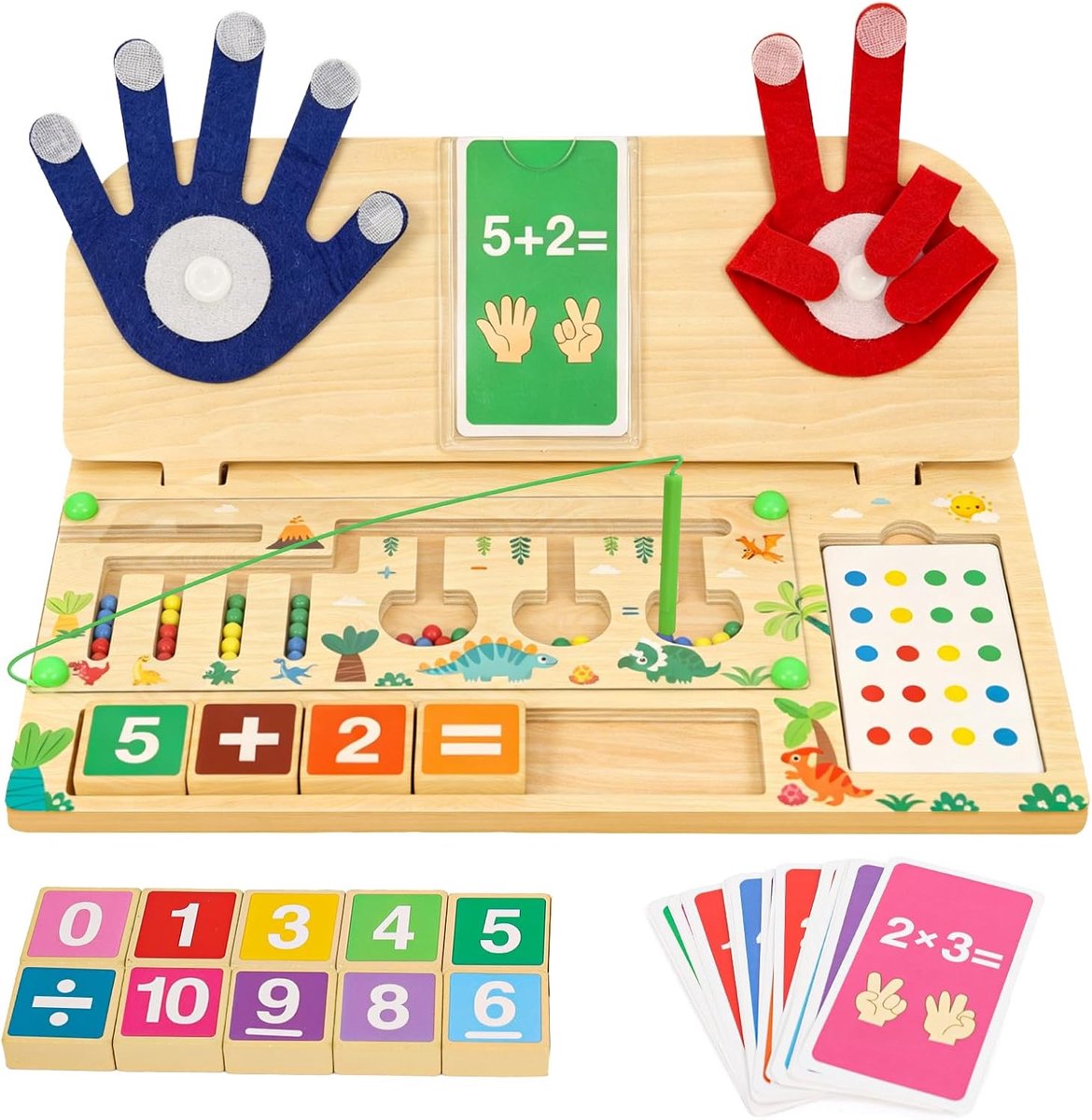 Montessori Speelgoed educatief spel vanaf 4 5 6 jaar met magnetische spelletjes (cijfers + labyrint)