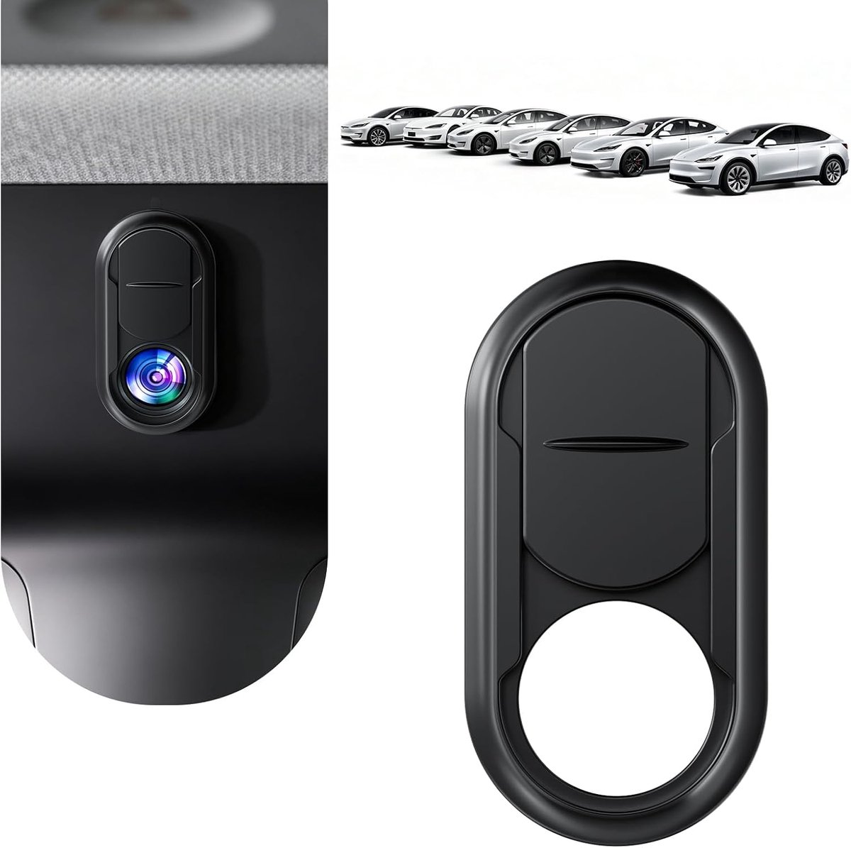 Cover Slide voor Tesla Model 3/Y, Interieur Front Camera Privacy Protector, Verticale Lens Cover Ontwerp, Geen IR-interferentie voor FSD en Autopiloot, Anti-gluren Camera Guard Tesla