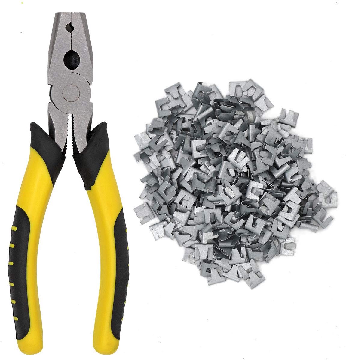 Clips gereedschap en tang set, 300 stuks metalen gesp clip voor huisdier kat hond konijn kooi en vee schapen hek draad gaas