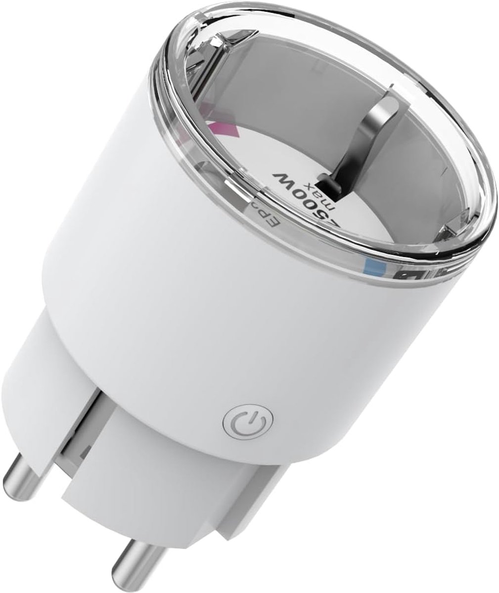 SnelShoppen - Slimme Mini Stekker met Timer Functie, App Besturing, Energie Monitoring, Wi-Fi Stekker, Stemcontrole met Alexa/Google Home, TÜV Gecerti